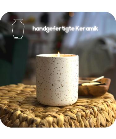 Calmcandle Soy Wax Fragrance Candle | Luxury Ceramic | 100% Natural | 230g | 60h Burn Time | Artistic Gift Box - Stellar Glow - Buy Online on GoSupps.com