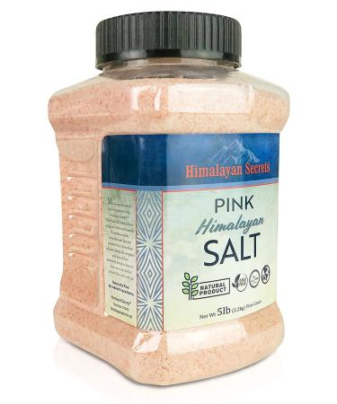 Himalayan Secrets 100% Natural Gourmet Pink Himalayan Salt - High Quality Bulk Jars - Kosher Certified - 5 LB Fine Jar - Buy Online on GoSupps.com