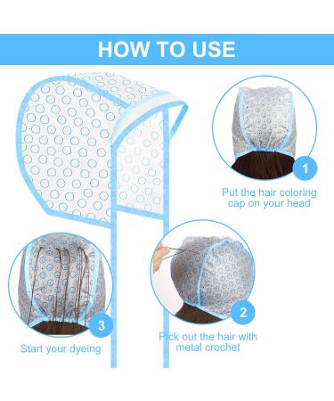 3 Sets Hair Coloring Kit with PVC Caps, Styling Tools, Shawls, Gloves, and Brushes - Blue - Buy Online on GoSupps.com