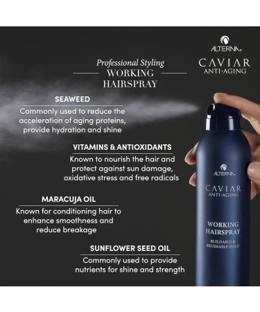 Alterna Caviar Anti-Aging Professional Styling Working Hair Spray Ultra-dry Brushable Helps Control Frizz & Adds Shine Sulfate Free Pack of 2 15.5 Ounce (Pack of 2) - Buy Online on GoSupps.com