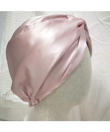 Cozysilk Silk Turban & Bonnet Set - Double-Lined 22 Momme Pure Mulberry Silk + Silk Scrunchy - Hair-Friendly Lightweight Head Wrap & Sleep Cap for Curly/Thick Hair (Pink) - Buy Online on GoSupps.com