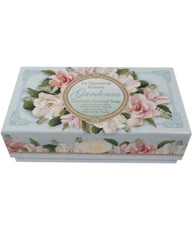Bath Soap La Saponeria Firenze by Saponificio Artigianale Fiorentino Italian Spa Cleanser Made In Tuscany 10.5 Ounce Decorative Bar Gardenia Flower (G