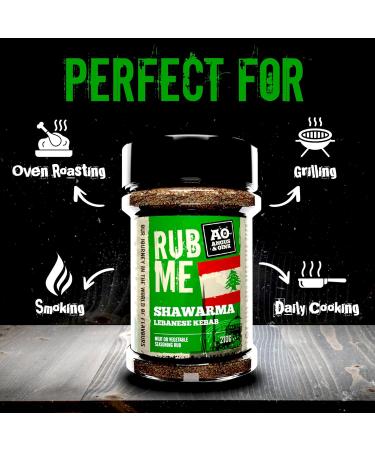 Angus & Oink | Shawarma Lebanese Kebab Rub | Meat or Vegetable Seasoning Rub | Perfect For Lamb or Vegetables | Ideal for Grilling Smoking & Oven | 220g - Buy Online on GoSupps.com