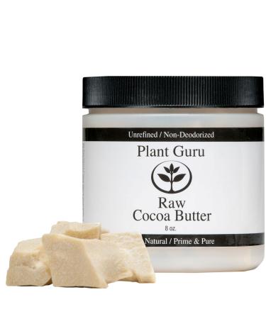 Raw Cocoa Butter 8 oz Pure 100% Unrefined FOOD GRADE Cacao (PACKAGED IN HDPE JAR TO ENSURE FRESHNESS)