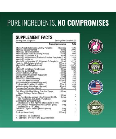 Approved Science Multi-Vitamin - with Full-Spectrum B-Vitamins, Green Tea, Lutein, Lycopene, Zeaxanthin, BioPerine - 360 Capsules - 6 Month Supply - Buy Online on GoSupps.com