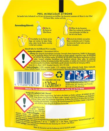 Pril Mix & Clean Citrus Concentrate - 2x120ml Eco-Friendly Dishwashing Detergent | High Fat Solving Power | Clean Dishes in Cold Water | 82% Less Plastic - Buy Online on GoSupps.com