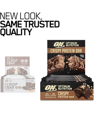 Optimum Nutrition Crispy Protein Bars - Chocolate Brownie Flavour (10 x 65g) | No Added Sugars | Workout Snack for Men and Women - Buy Online on GoSupps.com