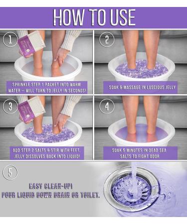 Jelly Pedicure Packs - Moisturizing Lavender Foot Soak for Dry Cracked Feet | Spa Pedi Soak with Salts for Relaxing Sore Feet - Buy Online on GoSupps.com