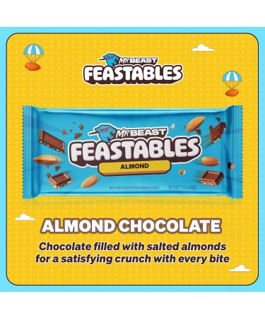 Feastables MrBeast Almond Chocolate Bar 60g (Pack of 2) Bundle With Snack Scout Lunch Bag - Buy Online on GoSupps.com