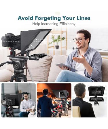 Desview T12 12.5 Teleprompter for DSLR: Aluminum Frame, Beam Splitter Glass, Wide Angle, Ideal for Studio, Video, Live Streaming - Buy Online on GoSupps.com