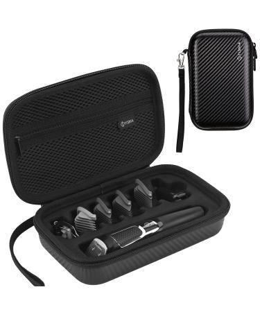 Tisnia Trimmer Case, for Philips Norelco Multigroomer All-in-One Trimmer, Series 3000 MG3750, Men's Grooming Kit, Hair Trimmer & Beard Trimmer & Hair Clipper and Attachments (Black Texture,Only Case)