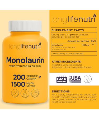 LongLifeNutri Grapefruit Seed Extract 500 mg + Monolaurin 1500 mg Bundle - 180 + 200 Vegetarian Capsules Daily Energy & Balance Gut Health & Natural Defense GMP Certified Made in USA - Buy Online on GoSupps.com