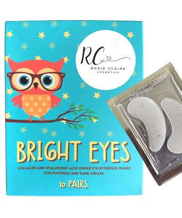 Cosmetics - Bright Eyes Collagen and Hyaluronic Acid Under Eye Hydrogel Patches For Dark Circles Puffiness Crows Feet