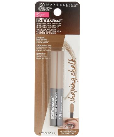Maybelline New York Brow Drama Shaping Chalk Powder - Medium Brown 0.035 Fl Oz - Buy Online on GoSupps.com