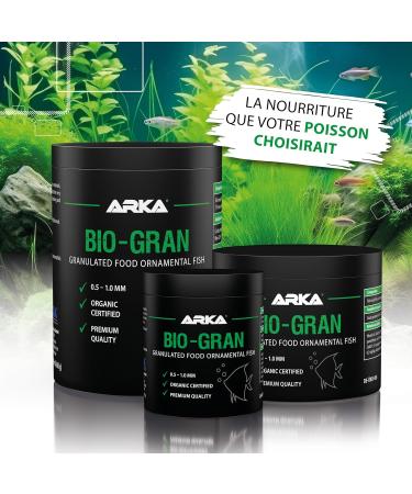ARKA Bio-Gran - 500 ML - High quality fish food based on certified organic raw materials promotes the growth and colors of fish in any freshwater aquarium. - Buy Online on GoSupps.com