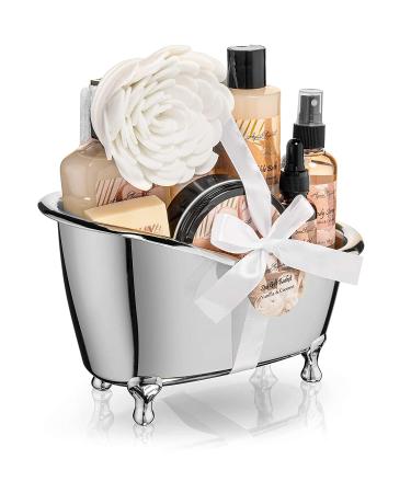 Luxury Spa Gift Basket for Women | Coconut & Vanilla Bath Set - Body Wash, Bubble Bath, Lotion, and More | 10 Piece Set - Buy Online on GoSupps.com