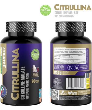 L-CITRULLINE MALATE 90 Capsules (3000mg per Serving) | Extra High Dosage (1000mg per capsule) | L Pure Fermentation Citrulline | Energy Metabolism | Bodybuilding and Fitness Booster - Buy Online on GoSupps.com