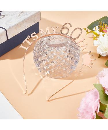 NICENEEDED 60th Birthday Headband Happy Birthday Crown Headband Headhoop with Rhinestone Goddess Tiara Headress for Women Birthday Party Hair Decoration Accessories - Buy Online on GoSupps.com