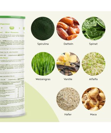 Alpha Foods Morning Fuel Oatmeal Porridge - Vanilla & Matcha - Vegan Nutrient-Rich Breakfast Replacement 500g Smoothie Bowl - Buy Online on GoSupps.com