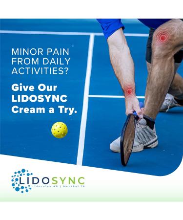 Lidosync Pain Relief Cream with 4% Lidocaine & 1% Menthol | Maximum Strength OTC | Topical Analgesic for Pain Itching Burns | Safe & Compliant Formula | Non-Greasy Soothing Feel | 2.7 oz (76.5 g) - Buy Online on GoSupps.com