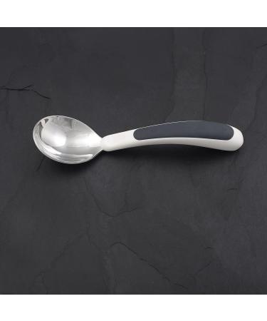 NRS Healthcare Kura Care Easy Grip Adult Soup Spoon in White and Black - Ergonomic Design for Comfortable Dining - Buy Online on GoSupps.com