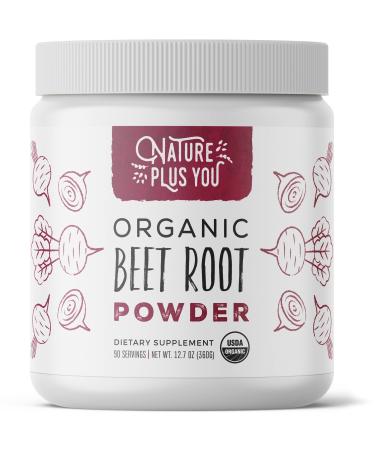 Organic Beet Root Powder: Nitric Oxide Booster, Circulation and Stamina Increasing, USDA Organic, Vegan Beetroot Superfood Powder, Plant Based Ingredient, 90 Servings, by Nature Plus You