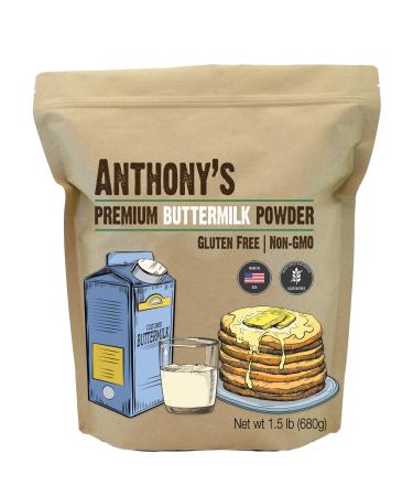 Anthony's Premium Buttermilk Powder, 1.5 lb, Gluten Free, Non GMO, Made in USA, Keto Friendly, Hormone Free 1.5 Pound (Pack of 1) - Buy Online on GoSupps.com