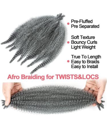 Springy Afro Twist Hair 28 Inch Cuban Twist Hair 3 Packs Marley Twist Braiding Hair Pre-separated Spring Twist Hair Wrapping Hair for Soft Locs Cuban Twist Crochet Hair for Women (Grey) - Buy Online on GoSupps.com