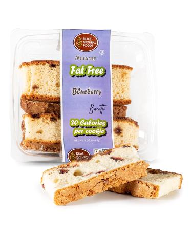 DIJAS Natural Foods Crunchy Fat Free Biscotti Cookie - Blueberry (5 oz) | Healthy & Delicious Low Calorie Snack | Preservative Free Ingredients - Buy Online on GoSupps.com