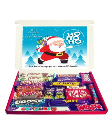 Personalised HO HO HO SANTA Large Christmas Chocolate Selection Box Gift Hamper