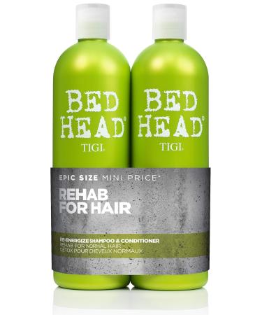 Bed Head by TIGI - Re-Energise Shampoo and Conditioner Set - Deep Cleansing And Conditioning Professional Hair Treatment - Ideal For All Hair Types - 2x750ml Single - Buy Online on GoSupps.com