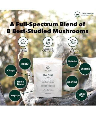 Adapt Naturals Daily Vitality Bundle Bio-Avail Multivitamin & Bio-Acail Myco 8-in-1 Mushroom Complex for Blood Pressure Memory & Imune Support 30-Day Supply - Buy Online on GoSupps.com