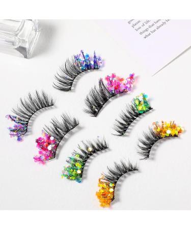 6D Glitter False Lashes for Halloween & Cosplay Makeup - 4 Pairs (Elegant Style) - Buy Online on GoSupps.com