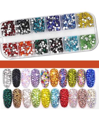RODAKY Colorful Crystal Rhinestones - 1560Pcs Mixed 12 Color 3mm Nail Art Stones for DIY Craft and Makeup Decoration - Buy Online on GoSupps.com