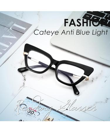 FEISEDY Cateye Blue Light Blocking Glasses for Women - Fashion Cat Eye Frame Black 52mm B2984 - Buy Online on GoSupps.com