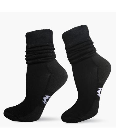Hyaluxe Women's Diabetic Ankle & Crew Black Socks - Non-Binding Circulatory Cushion - Shoe Size 6-10 - Pair of 2 - Buy Online on GoSupps.com