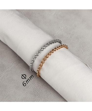 Personalized MunsteryAid Women's Medical Alert ID Bracelet - Custom Emergency Jewelry 6.0-8.5 Inches Rose Gold with White Symbol - Buy Online on GoSupps.com