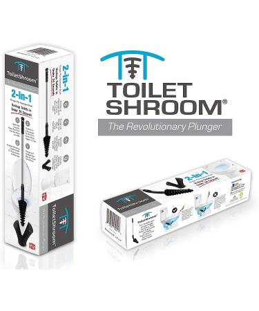 ToiletShroom Plunger & Squeegee Clog Remover | Stainless Steel Handle | Drain Cleaner Tool | Bathroom Dredge | Black - Buy Online on GoSupps.com