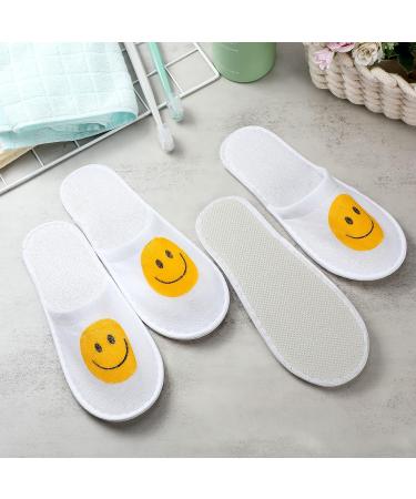 Coume 30 Pairs White Disposable Spa Slippers - Non Slip, Closed Toe, Smile Design - Ideal for Hotel, Travel, Home & Massage - 2 Sizes Available - Buy Online on GoSupps.com