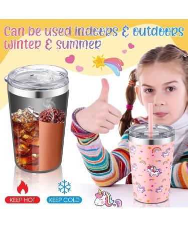 Zubebe 6-Piece Toddler Tumblers Set | Stainless Steel Spill-Proof Insulated Cups with Silicone Straw | 12oz Kids Water Bottle for Girls and Boys - Buy Online on GoSupps.com