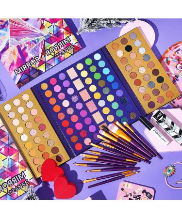 UCANBE 5pcs Eyeshadow Makeup Set - 114 Shades Eye Shadow Palette with Brushes, Primer, Blending Sponges - All In One Gift Kit - Buy Online on GoSupps.com