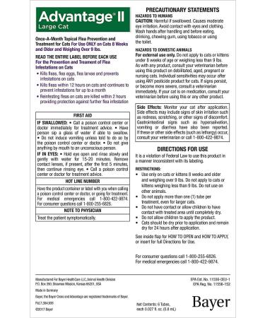 Advantage II Flea Prevention for Large Cats - 6 Doses, 6 Months Supply - 2 Pack Bundle - Buy Online on GoSupps.com