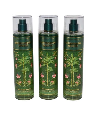 Bath & Body Works Fragrance Mist 3-Pack 8oz Each (Watermelon Mojito)