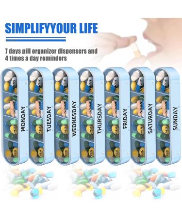 Weekly Travel Pill Organizer Case - Daily AM PM Medication Reminder with 7 Compartments & Elegant Leather Carrying Case - Perfect for International Shipping - Buy Online on GoSupps.com