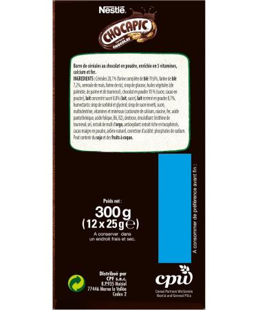  Nestl Nestl CHOCAPIC Cereal Bars - 12 bars of 25g - 300g - Buy Online on GoSupps.com