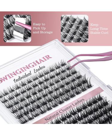 Lash Clusters 156 Pcs D Curl Individual Eyelash Extensions 9-14mm - Reusable Soft & Comfortable Wispy Lashes - DIY at Home - Buy Online on GoSupps.com