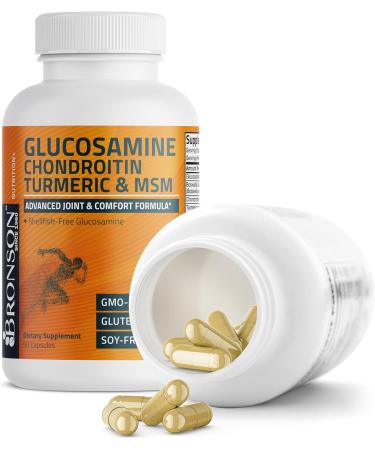 Bronson Glucosamine Chondroitin Turmeric & MSM Advanced Joint & Cartilage Formula Supports Healthy Joints Mobility & Cartilage - Non-GMO 90 Capsules 90 Count (Pack of 1) - Buy Online on GoSupps.com