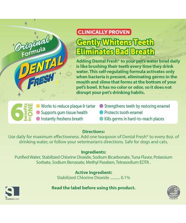 Dental Fresh Water Additive for Pets - Clinically Proven Whitening Formula - 8 fl.oz - Buy Online on GoSupps.com