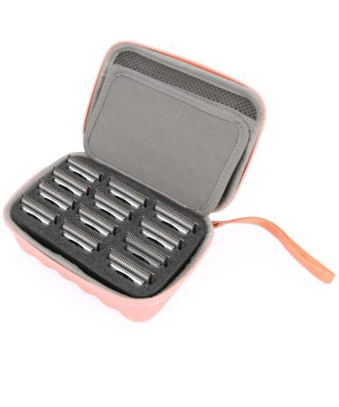 CASEMATIX Rose Gold Clipper Blade Holder for 12 Blades - Protective Clipper Blade Storage Case with Barber Blade Holder Foam and Hard Shell Impact-Resistant Outer, Case Only