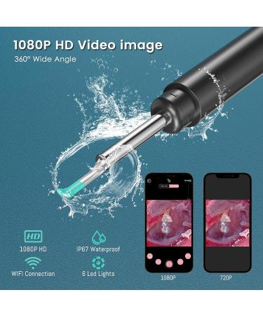 Wireless Otoscope Ear Wax Removal Kit with 1080P Camera - iPhone/iPad/Android Compatible - Black - Buy Online on GoSupps.com